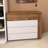 Cómoda 3 Cajones + Mesa Escritorio Extraíble con tocador y espejo
