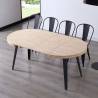 Mesa Comedor Redonda Extensible 100 cm Roble / Negro